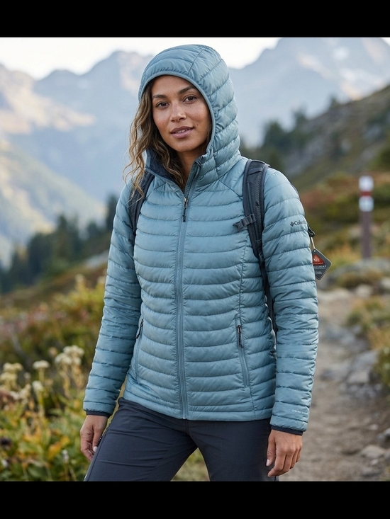 Columbia Jackets & Blazers - Columbia Women’s Hooded Quilted Puffer Jacket - Light Blue